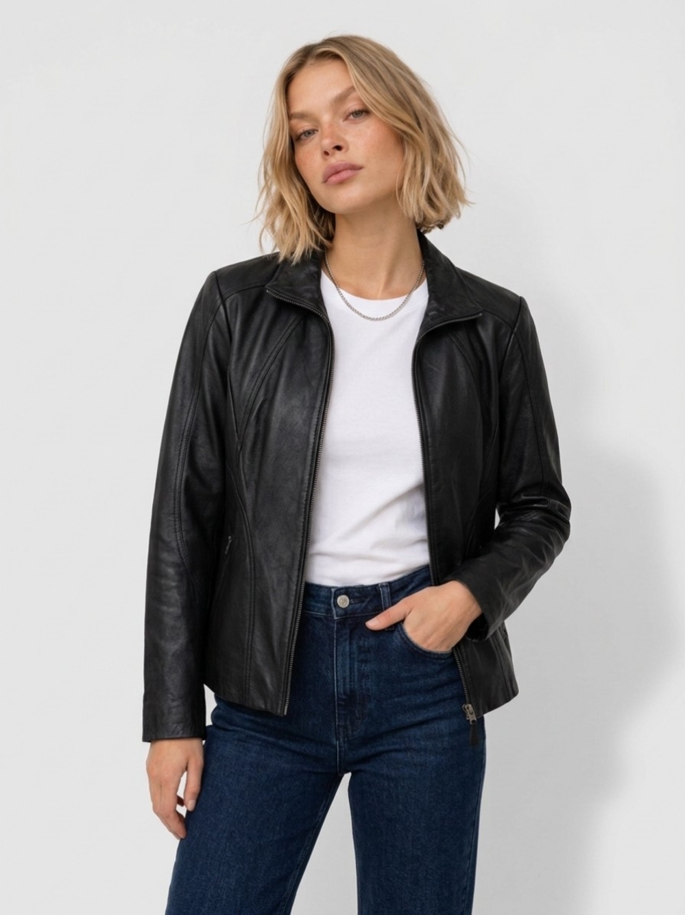 Women's Covington Genuine Leather Coat - Size: Large